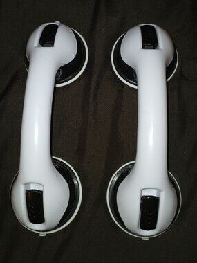 NWOT Set Of 2 White Universal Suction Grab Handle - Safe Grip Support.